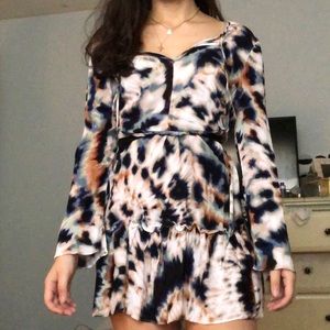 BCBG tie dye dress bluexpinkxorange combo